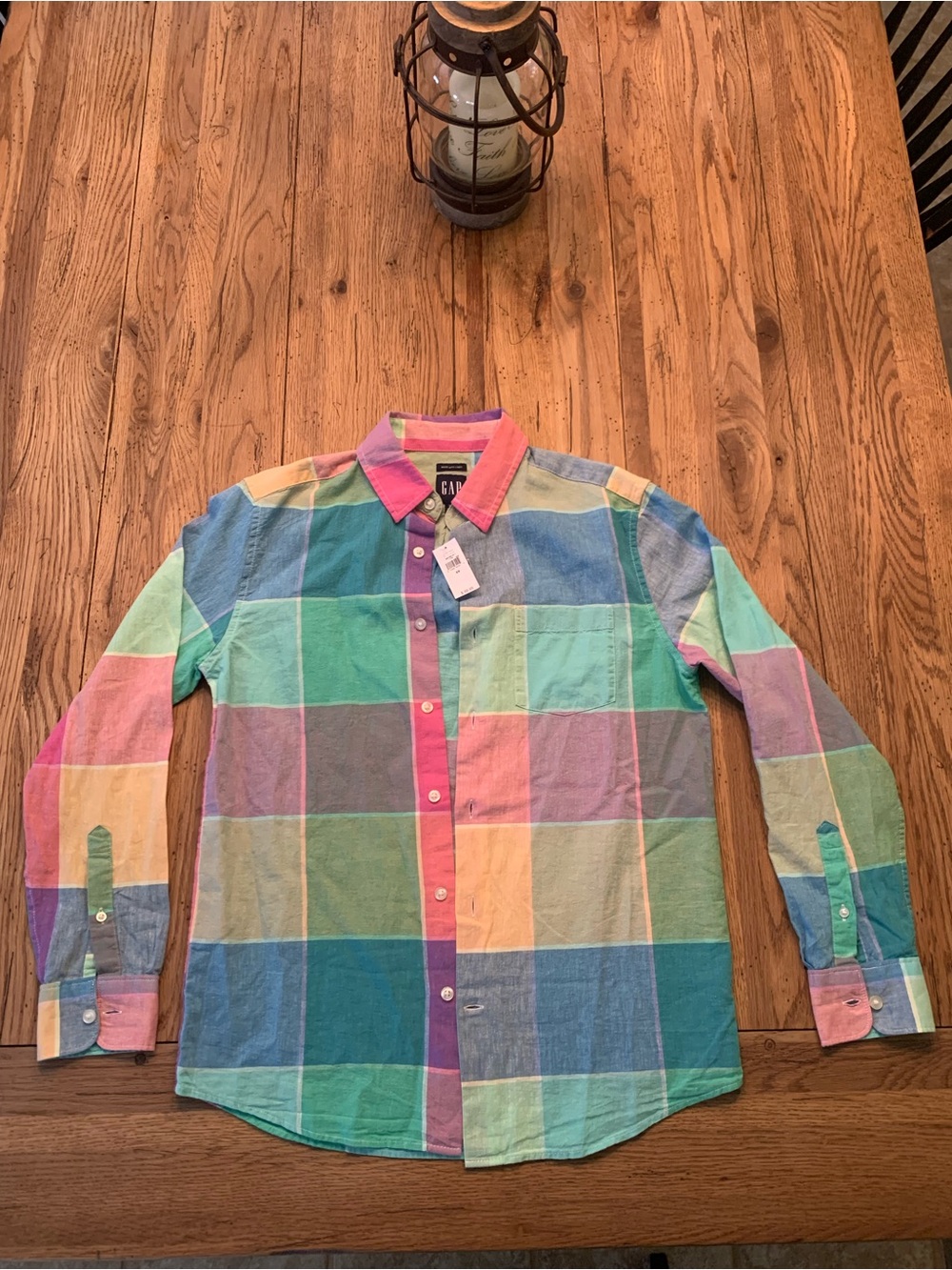 Gap Men's Multicolor Plaid Button-Up Shirt